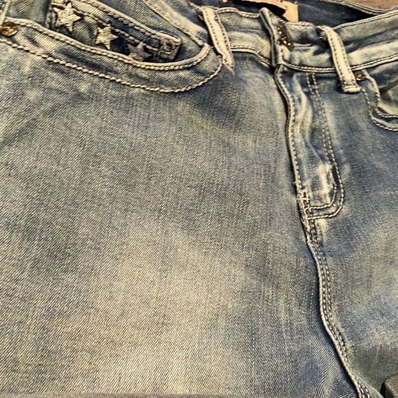 Blue Savvy Jean Shorts Denim Size 3 Junior Stars & Stripes - Picture 3 of 11